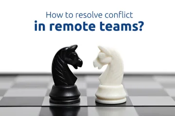 Blog banner for resolving conflict in remote teams effectively